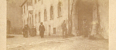 Kirchhof St. Vitus, Regensburg, mit Patient:innen um 1880 (medbo)